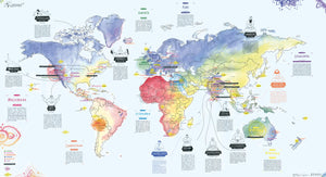 Mapa Yoga Awesome Lienzo 100x60 | Ideal para la Decoración de tu Espacio de Yoga | Lienzo de Alta Calidad con Diseño Único