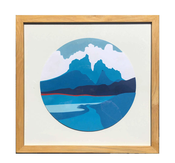 Cuadro Torres del Paine 30x30 | Maqueta Torres del Paine | Mapas del Sur
