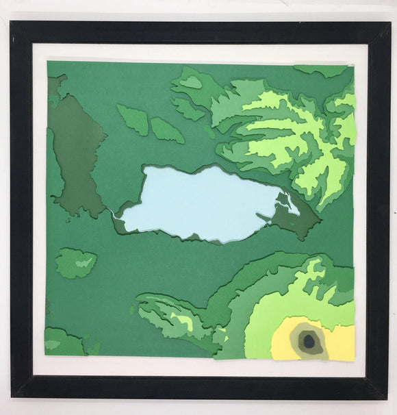 Cuadro alturas Lago Villarrica | Mapa Maqueta Altura | Mapas del Sur