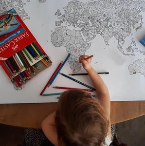 Mapa Mundi para pintar 100x55 cm | tela canvas seda | entrega a domicilio | Mapas del Sur