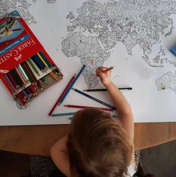 Mapa Mundi para pintar 100x55 cm | tela canvas seda | entrega a domicilio | Mapas del Sur