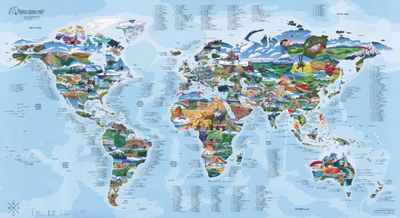 Mapa Parapente Awsome Lienzo 110x60 cm | Mapa Lienzo | Mapas del sur
