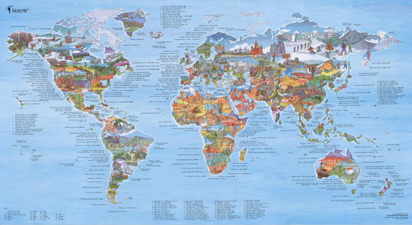 Mapa Trekking Awsome Lienzo | Mapa lienzo 110x60 | Mapa Awsome | Mapas del Sur