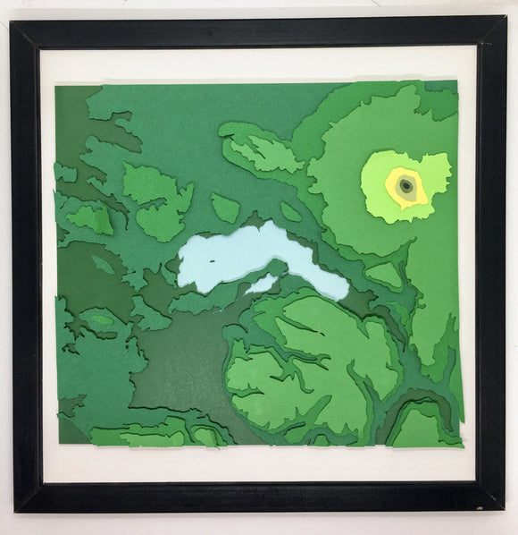 Maqueta altura Calafquen 30x30 | Mapa Maqueta altura | Mapas del Sur