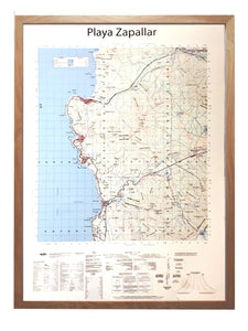 Playa de Zapallar, IGM 55x80 | con o sin marco | Mapa IGM | Mapas del Sur