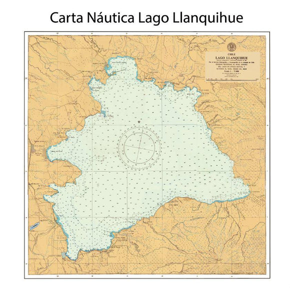Carta Náutica Lago Llanquihue 70x70 | Carta Náutica | Con o sin marco | Mapas del Sur