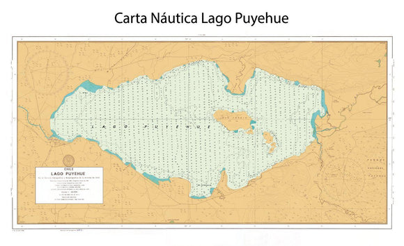 Carta Náutica Lago Puyehue 90x50 | Carta Náutica | Con o sin marco | Mapas del Sur